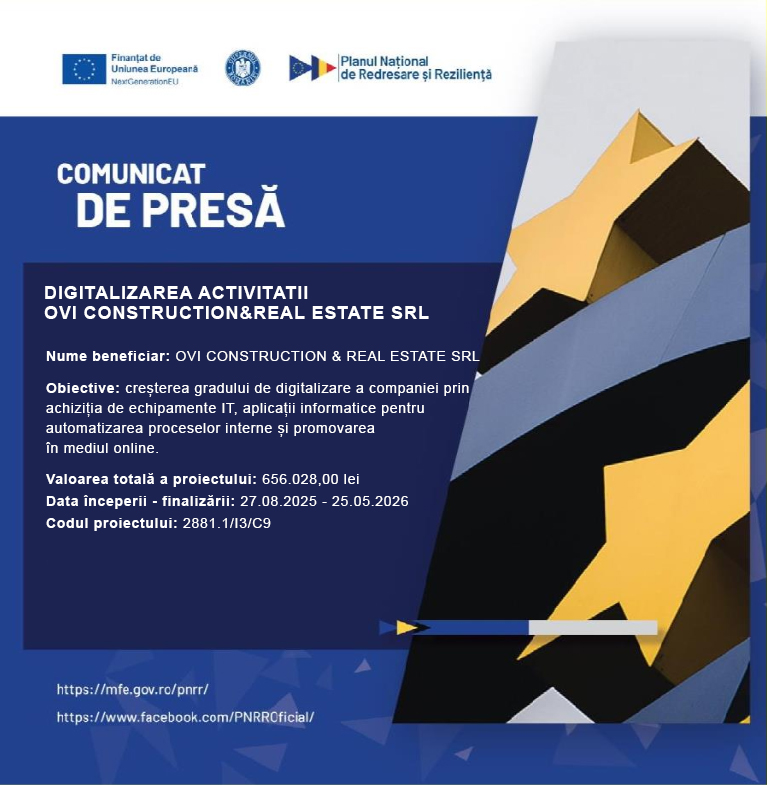 Comunicat de presă: „PNRR: Fonduri pentru România modernă și reformată”